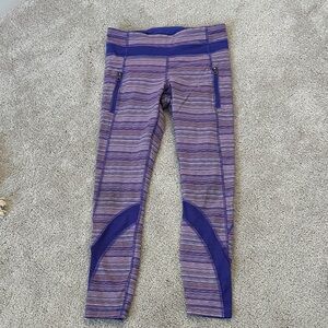 lululemon athletica Striped Purple Leggings